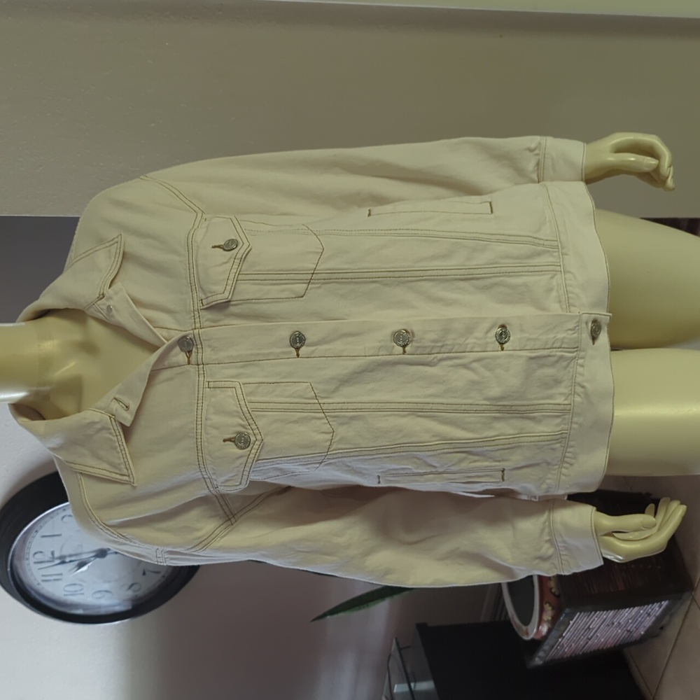 Loft Oatmeal Western Denim Jacket Saddle Up and Ride in Style
